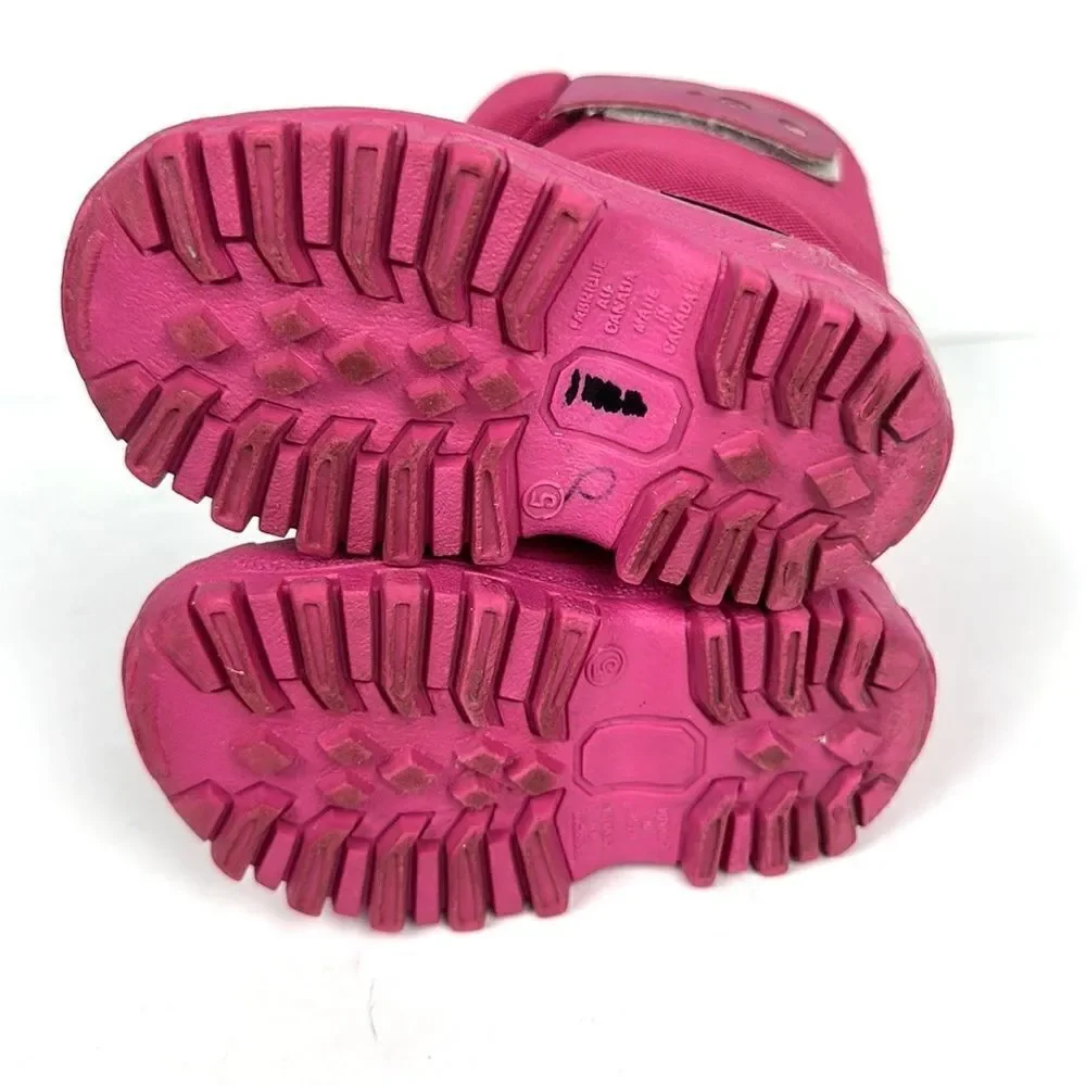TUNDRA Teddy Baby Toddler Girl’s Pink Snow Winter Boots Canada size 5